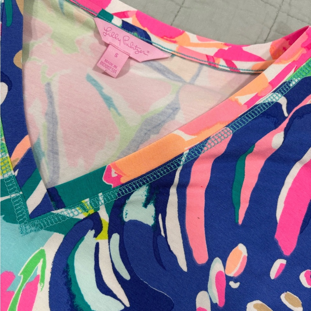 Lilly Pulitzer SAMPLE Short Sleeve Dress Multi Exotic‎ Garden Size Small - Picture 4 of 10
